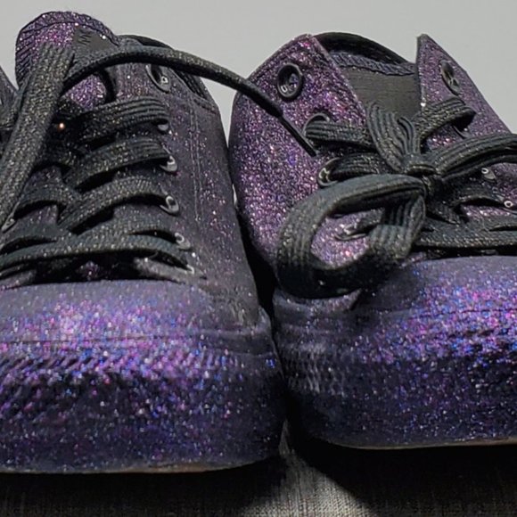 Converse All Star OX Lo Glitter Purple/Black - Picture 4 of 6